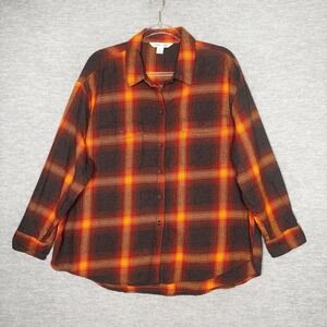 Old Navy The Boyfriend Shirt Womens Size XL Taylor Swift Evermore Plaid Flannel
